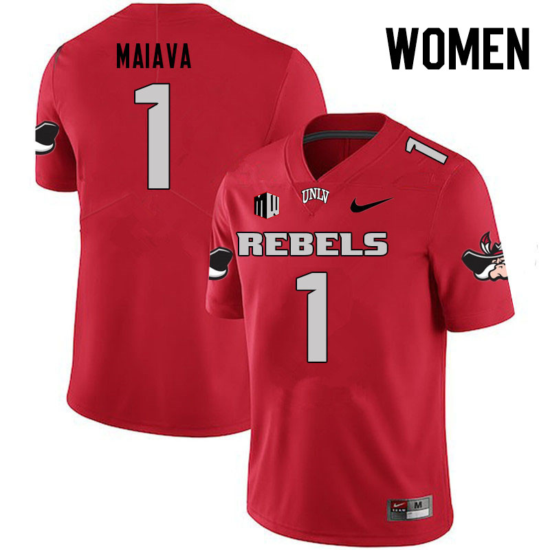 Women #1 Jayden Maiava UNLV Rebels College Football Jerseys Stitched Sale-Scarlet - Click Image to Close